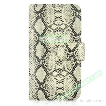Snake Skin Pattern Flip Leather Case for Samsung Galaxy S6 with Photo Slot